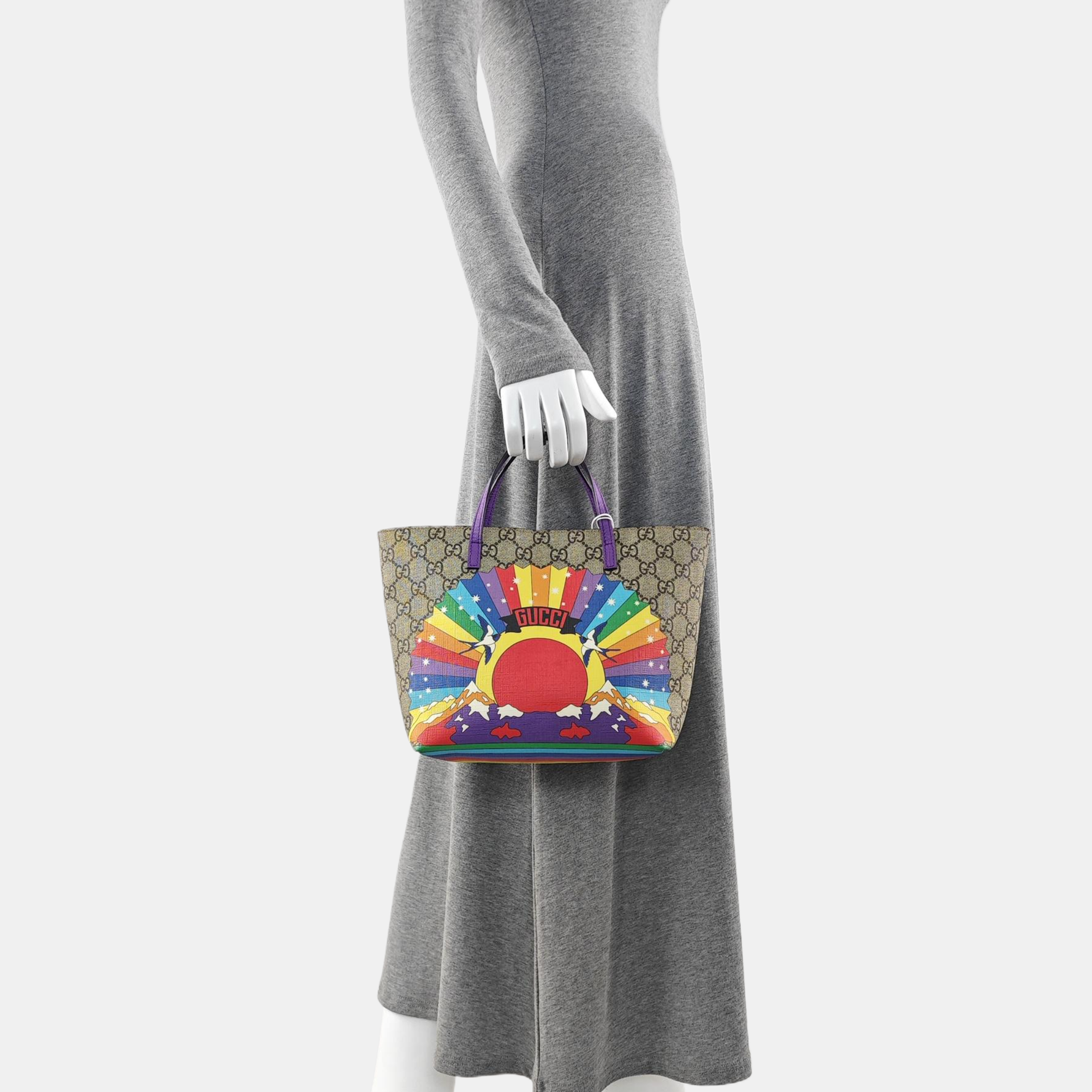 Monogram Coated Canvas Tote Bag Beige