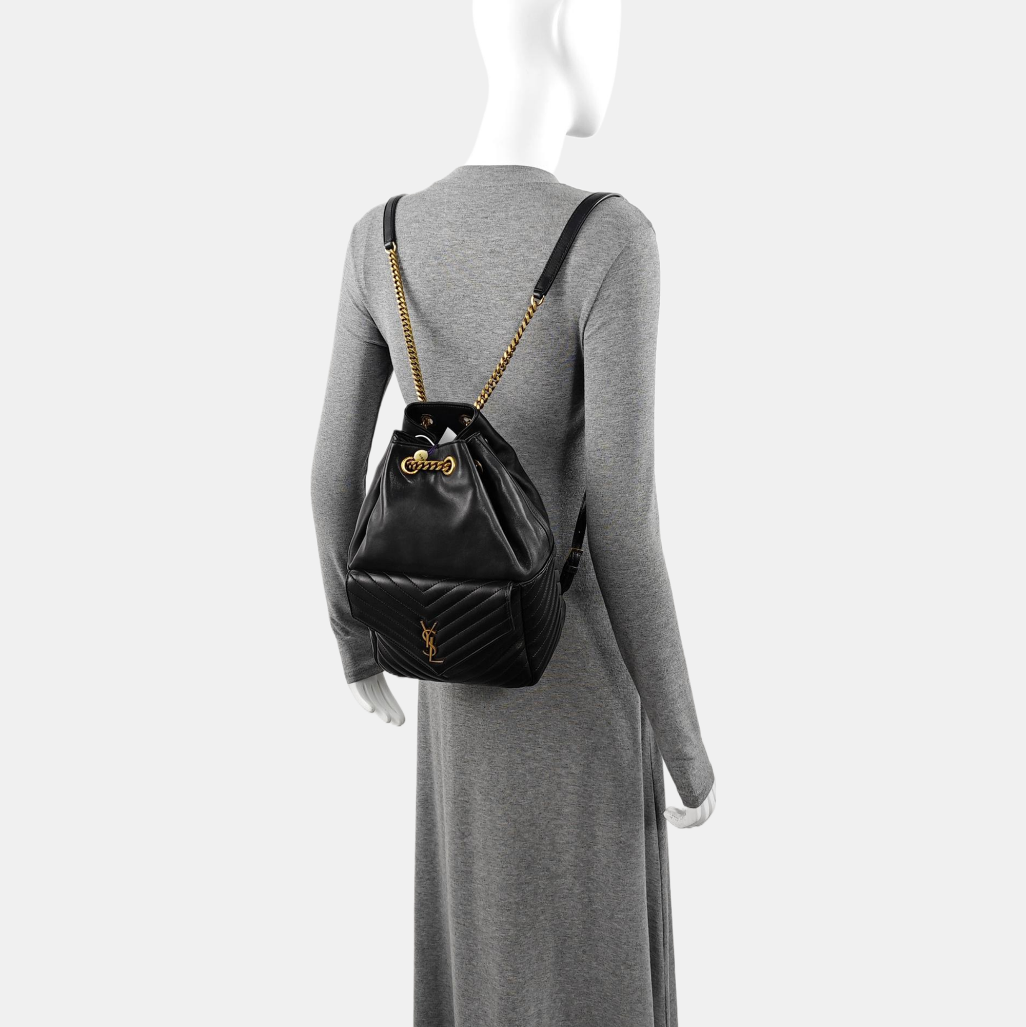 JOE Chevron Lambskin Black