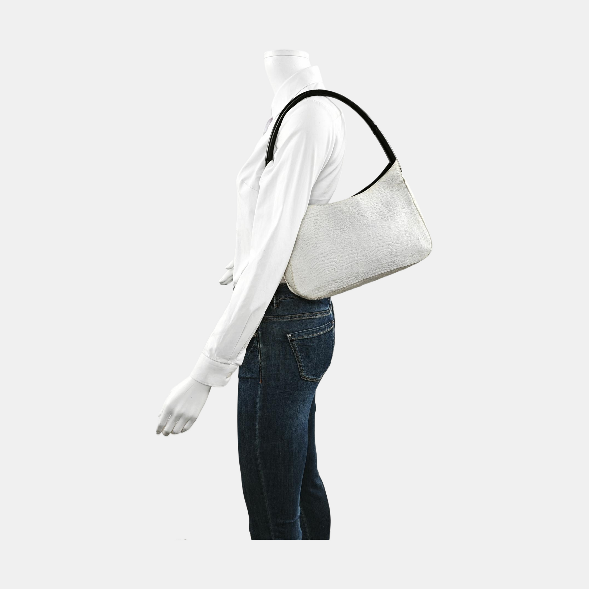 Hobo Mini Horsehair White