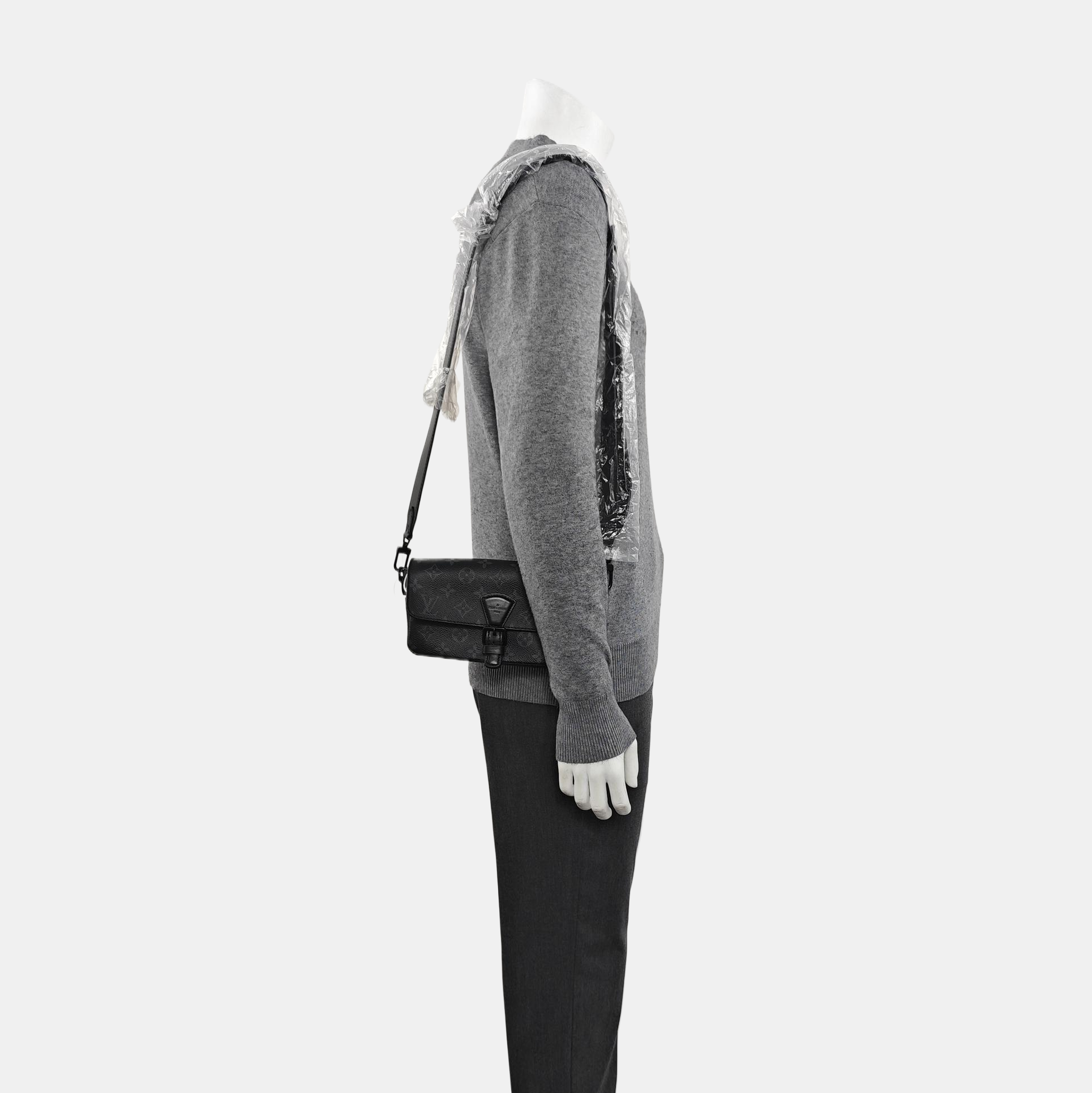 MONTSOURIS Mini Monogram Coated Canvas Black