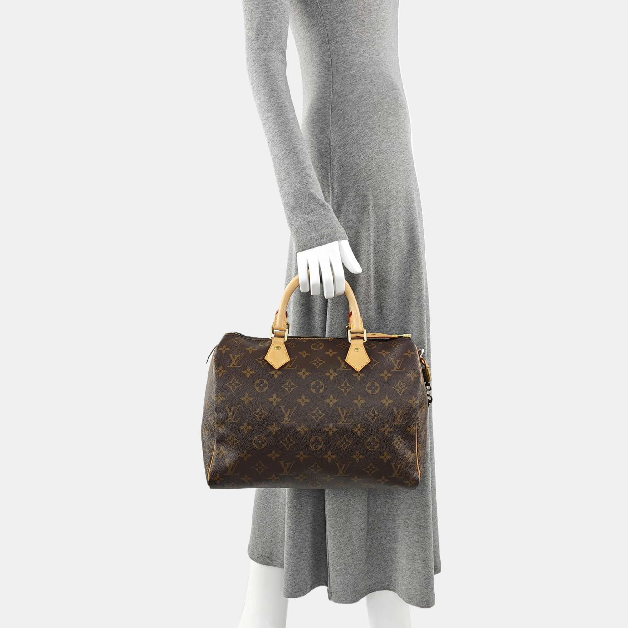 SPEEDY 30 Monogram Coated Canvas Brown