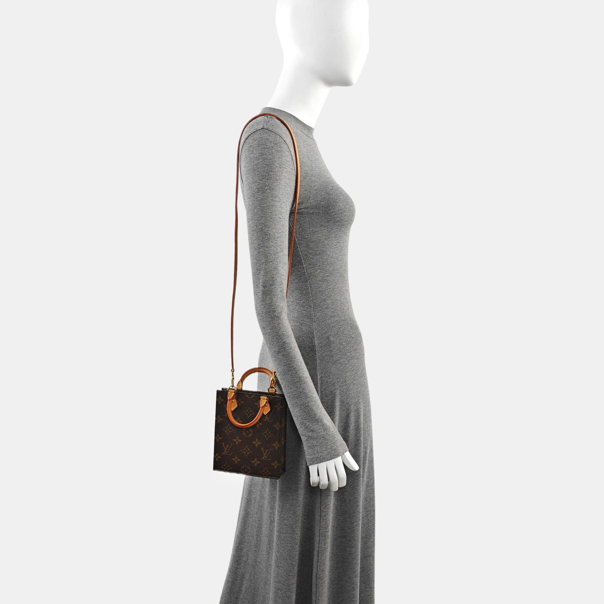 SAC PLAT Mini Monogram Coated Canvas Brown