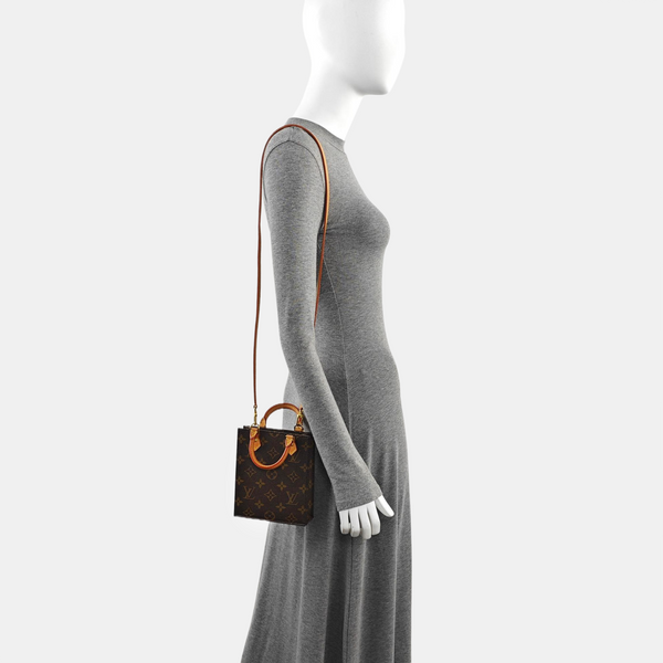SAC PLAT Mini Monogram Coated Canvas Brown