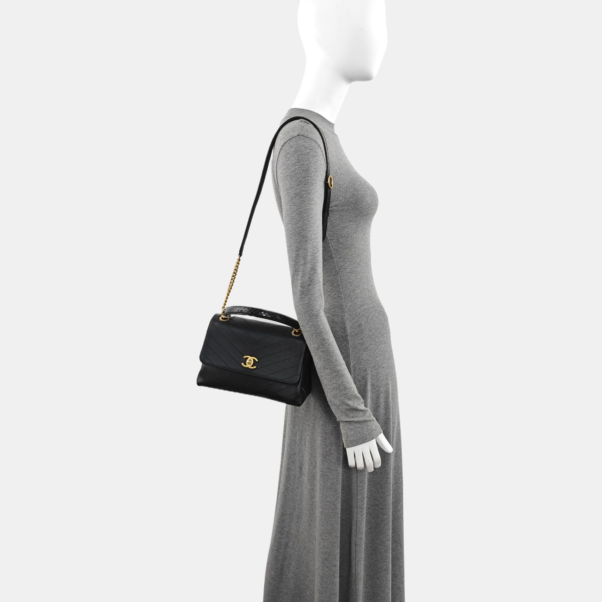 Quilted Calfskin Shoulder Bag Black