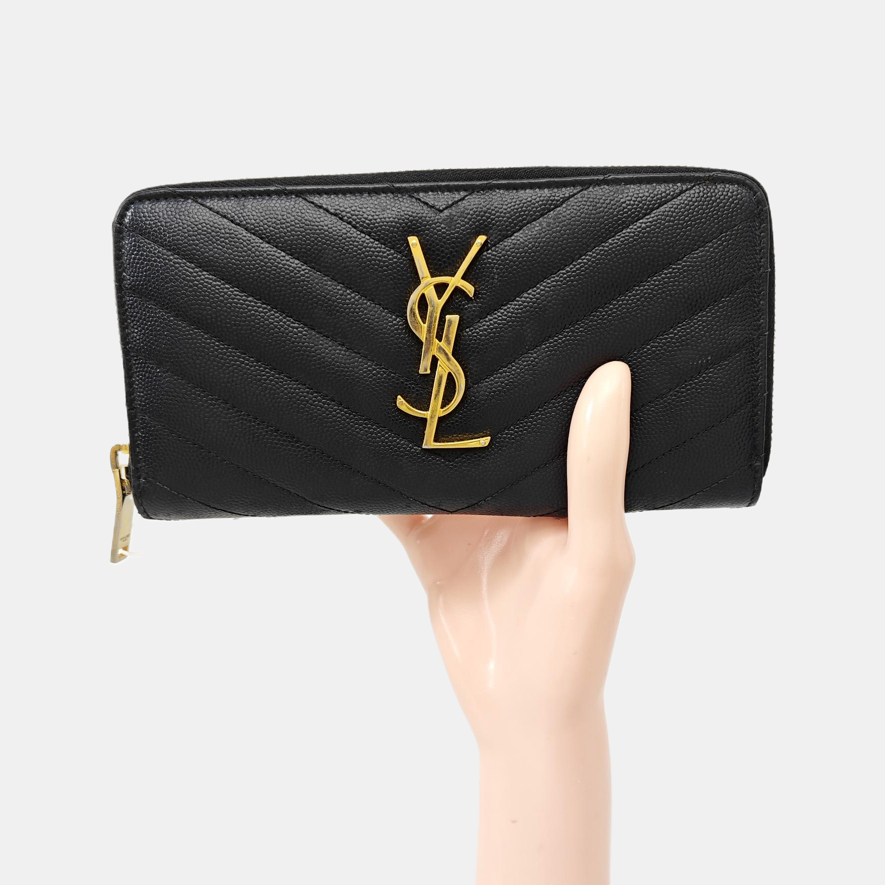 MONOGRAM Chevron Calfskin Black Wallet