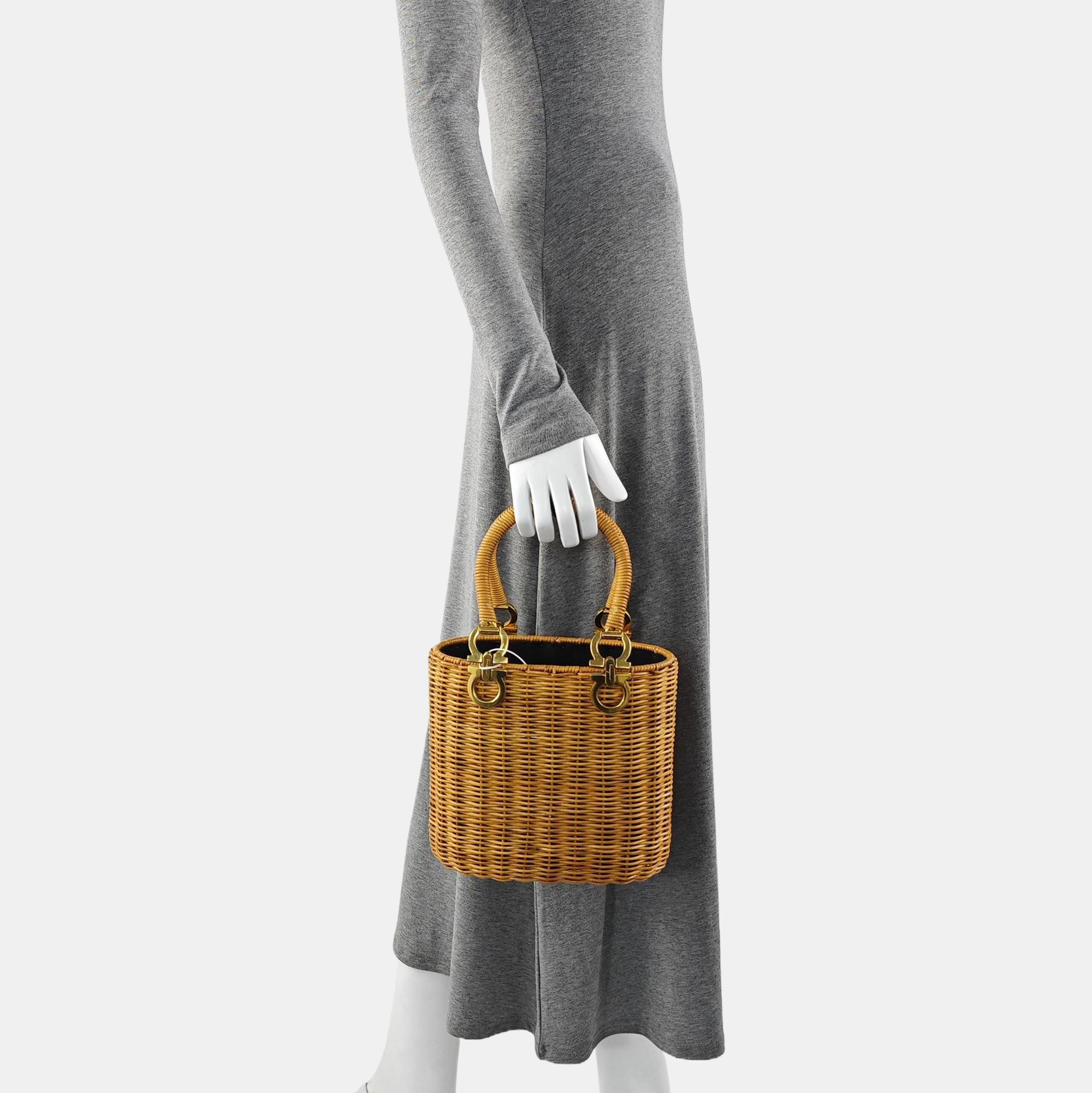 Special Material Bucket Bag Brown