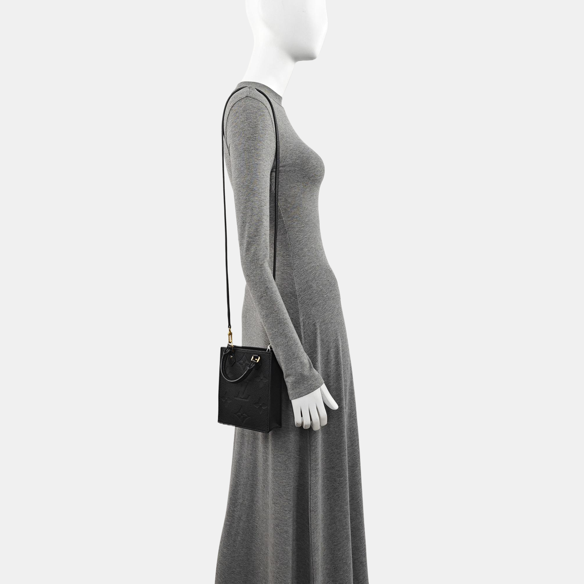 SAC PLAT Mini Calfskin Black