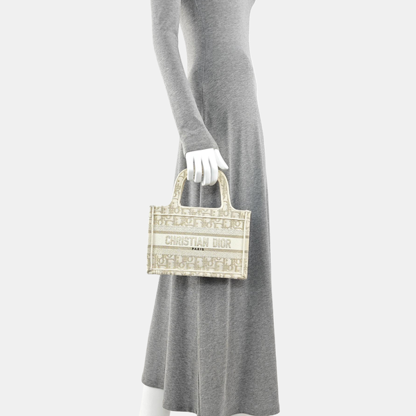 Book Tote Mini Oblique Canvas Gold