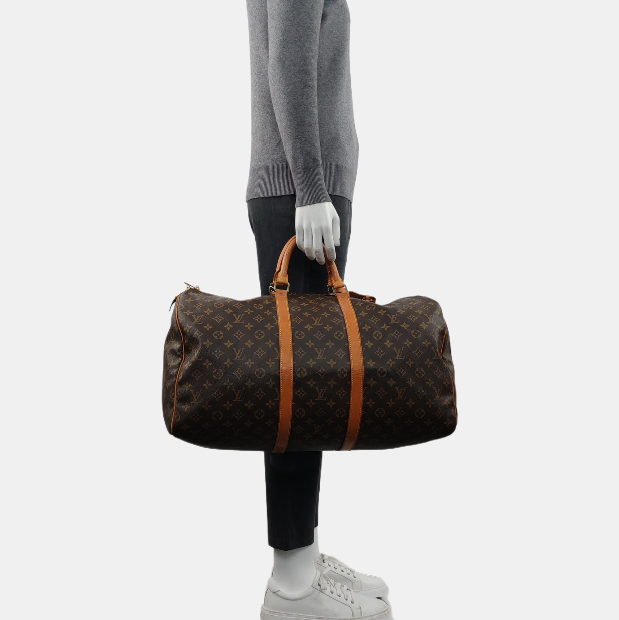 SAC SOUPLE 55 Monogram Coated Canvas Brown
