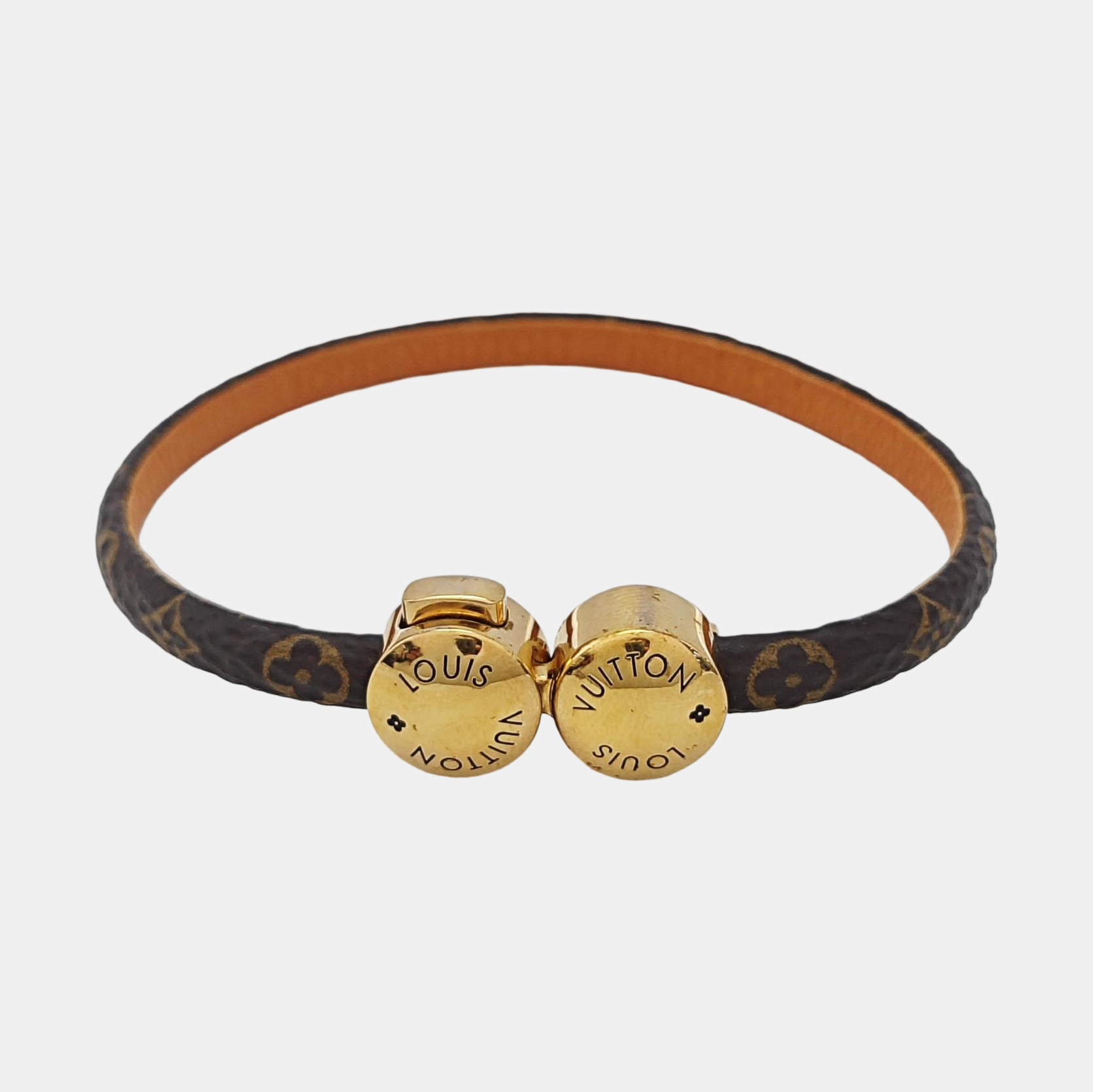 HISTORIC MINI MONOGRAM Leather Brown Bangle