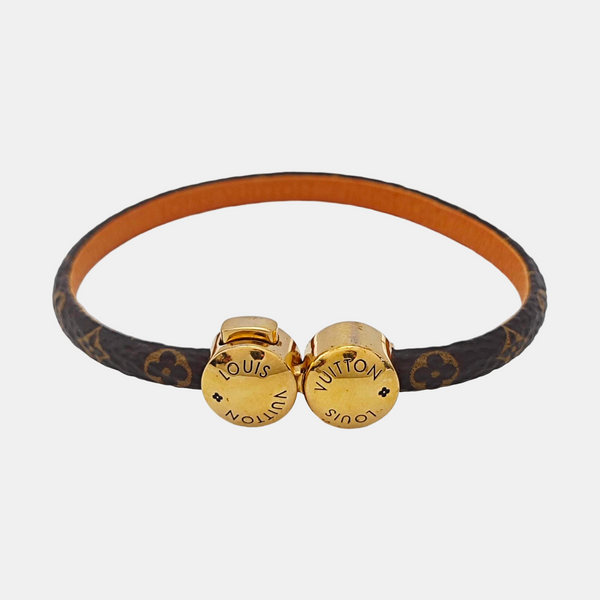HISTORIC MINI MONOGRAM Leather Brown Bangle