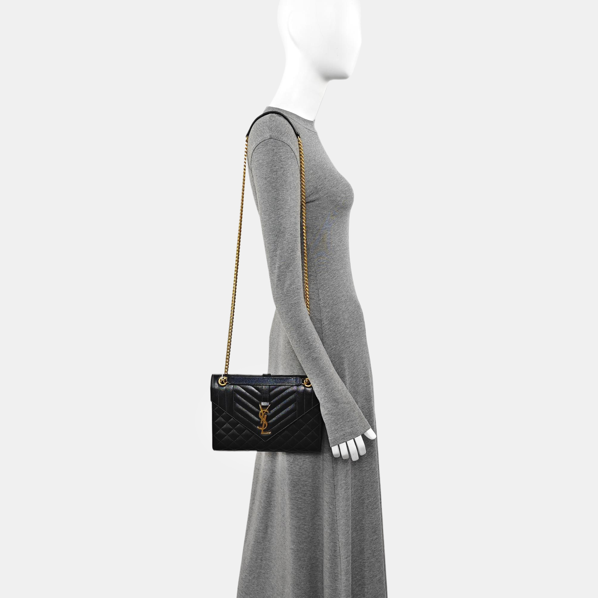 ENVELOPE Medium Quilted Calfskin Black
