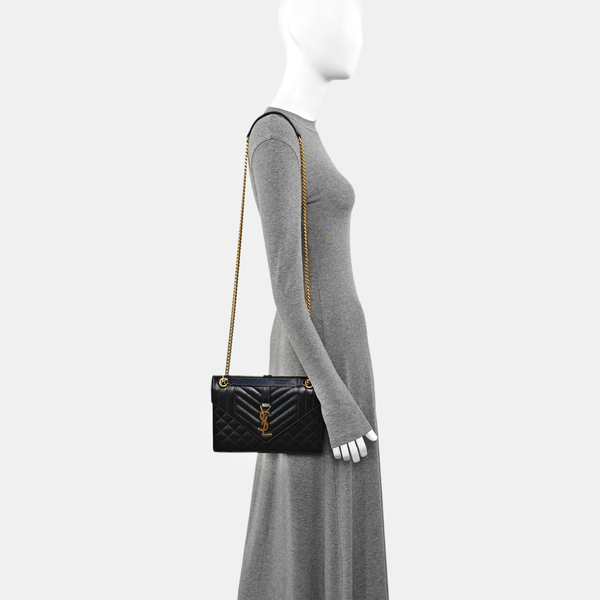 ENVELOPE Medium Quilted Calfskin Black