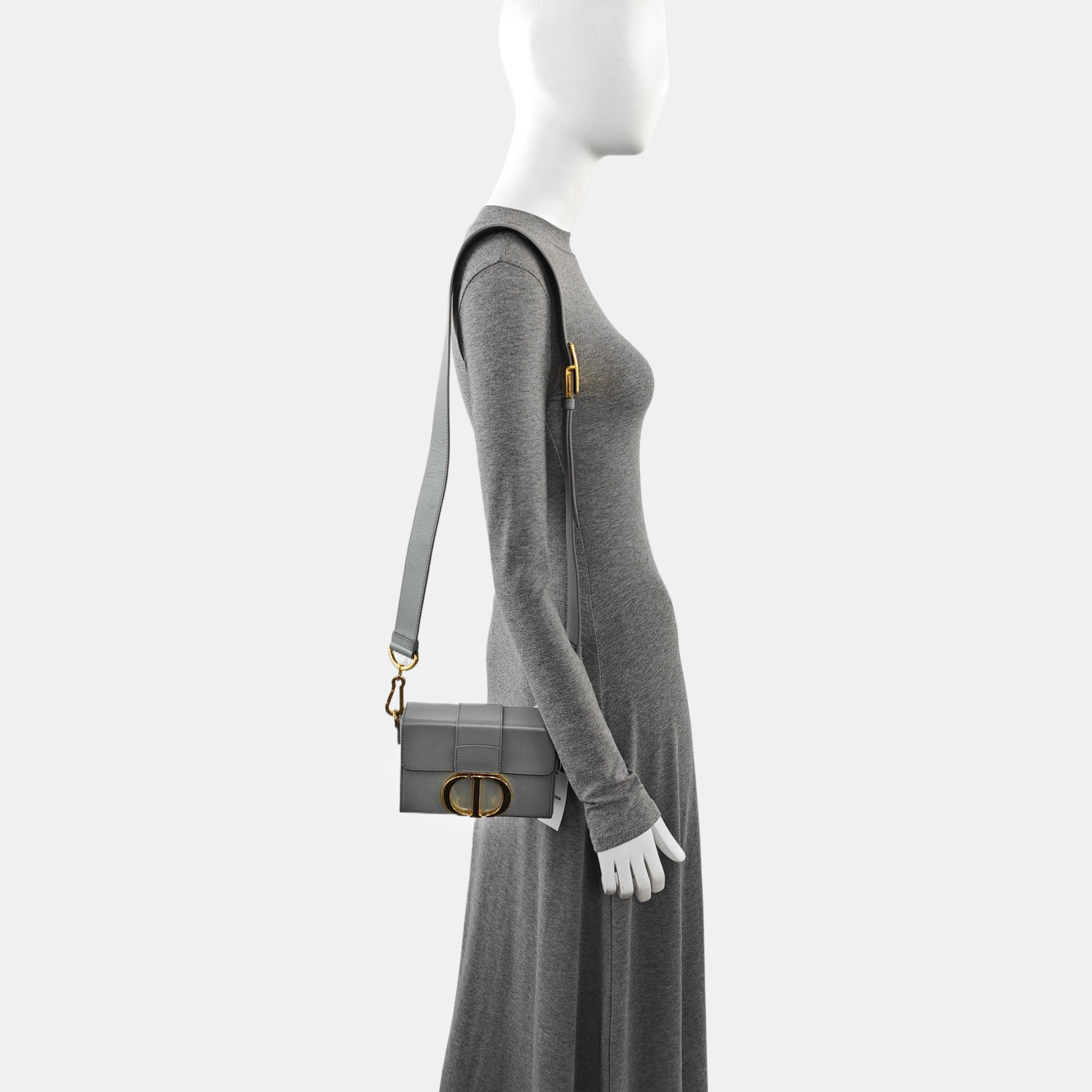 30 Montaigne Mini Oblique Calfskin Gray