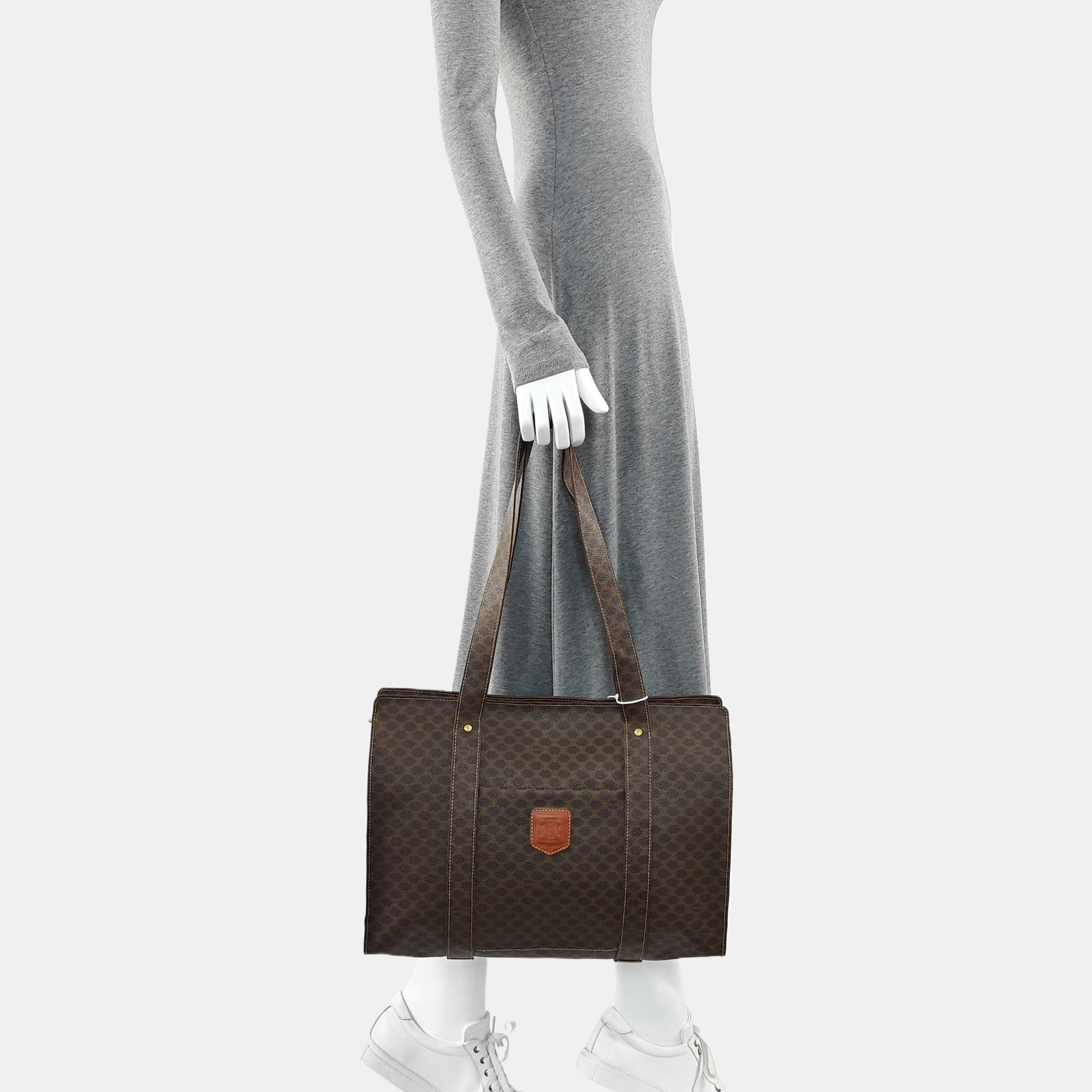 MACADAM SHOPPING BAG Coated Canvas Brown