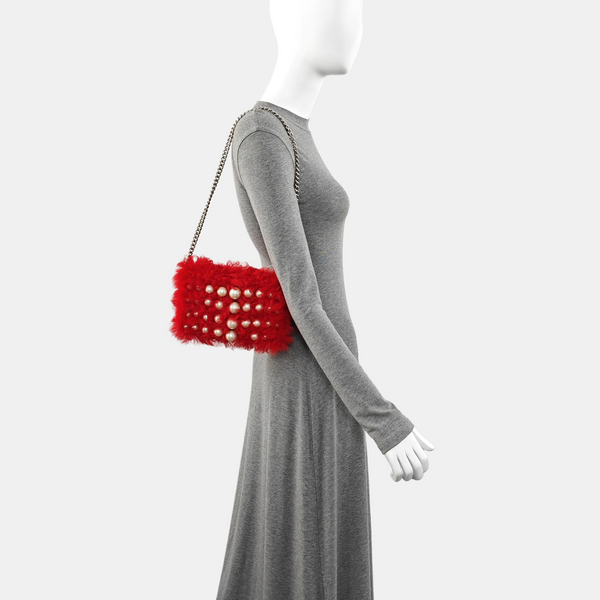 Fabric Shoulder Bag Red