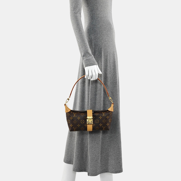 Pochette Mia Monogram Coated Canvas Brown