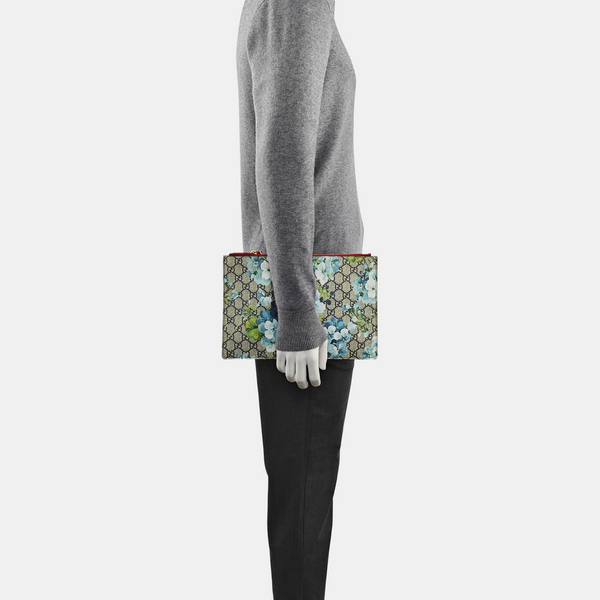 Monogram Coated Canvas Clutch Blue