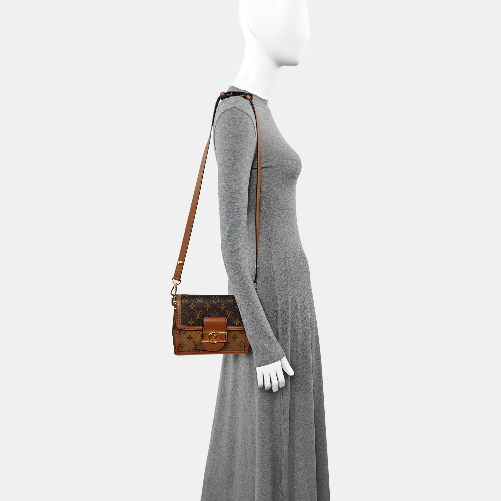 DAUPHINE Mini Monogram Coated Canvas Brown