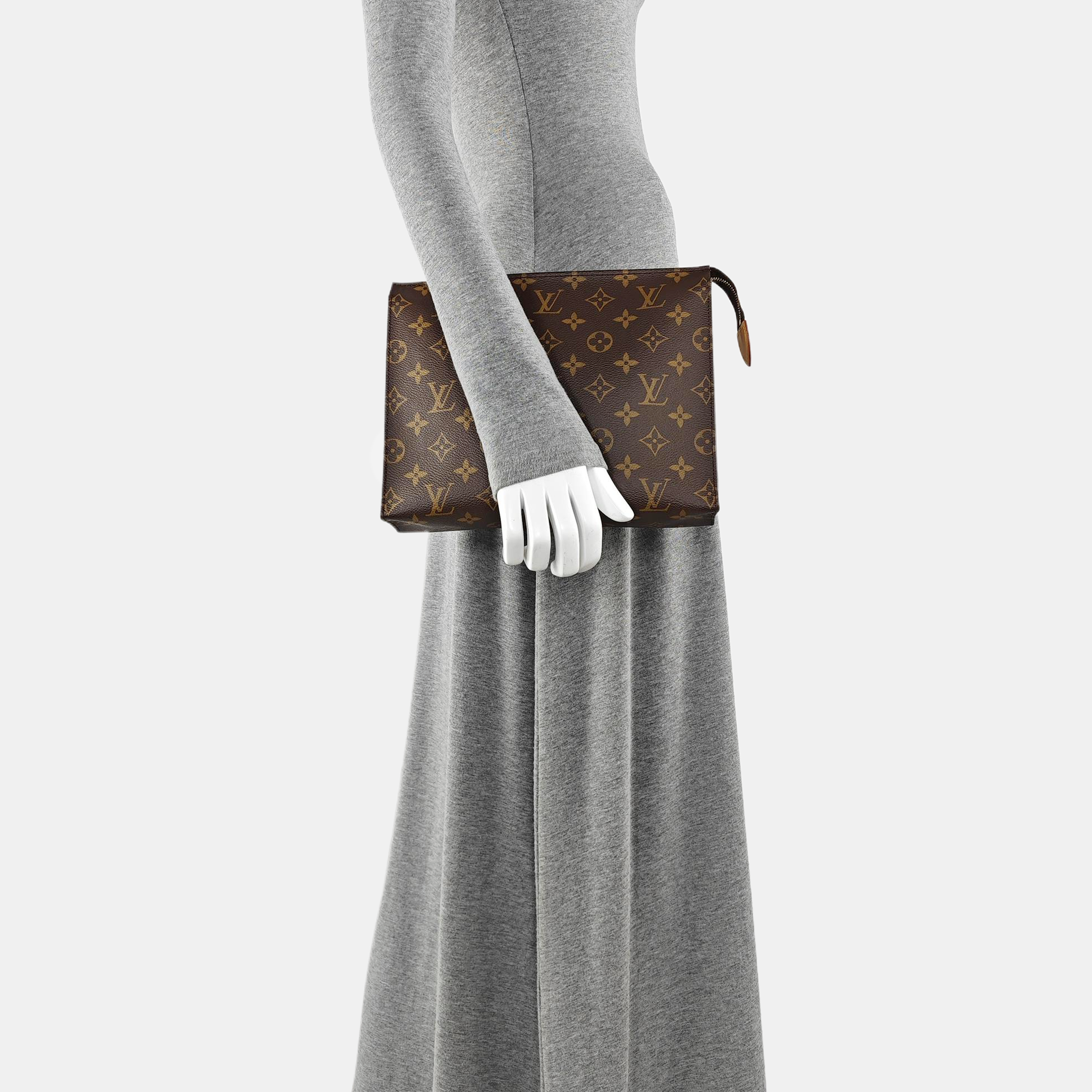 TOILET POCKET 26 Monogram Coated Canvas Brown