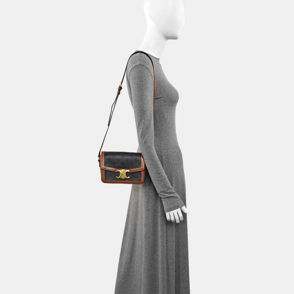 TRIOMPHE Small Coated Canvas Brown