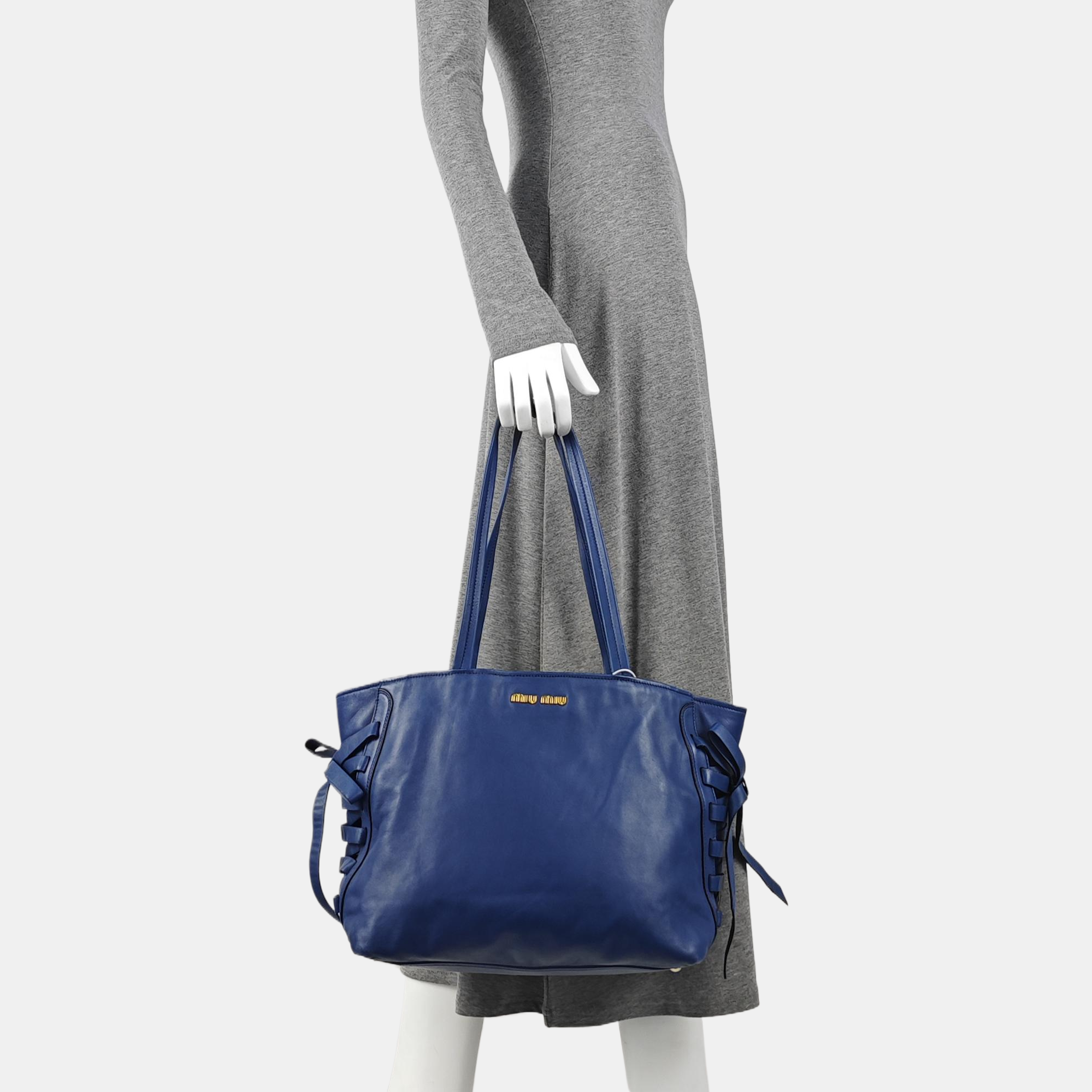 Calfskin Tote Bag Blue