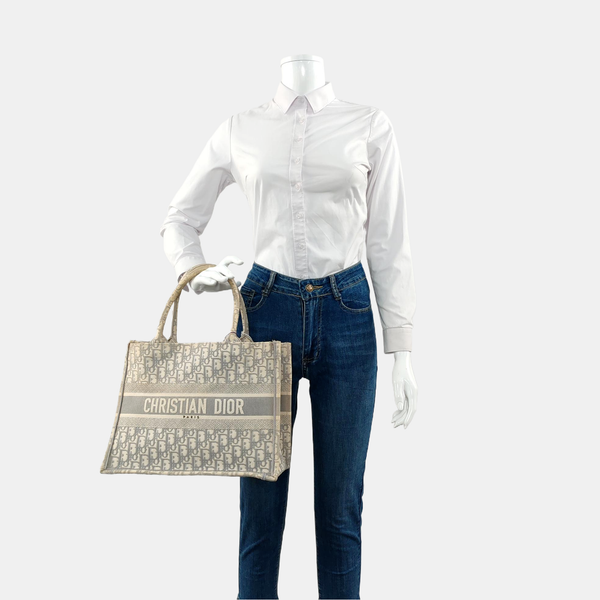 Book Tote Medium Oblique Canvas Gray