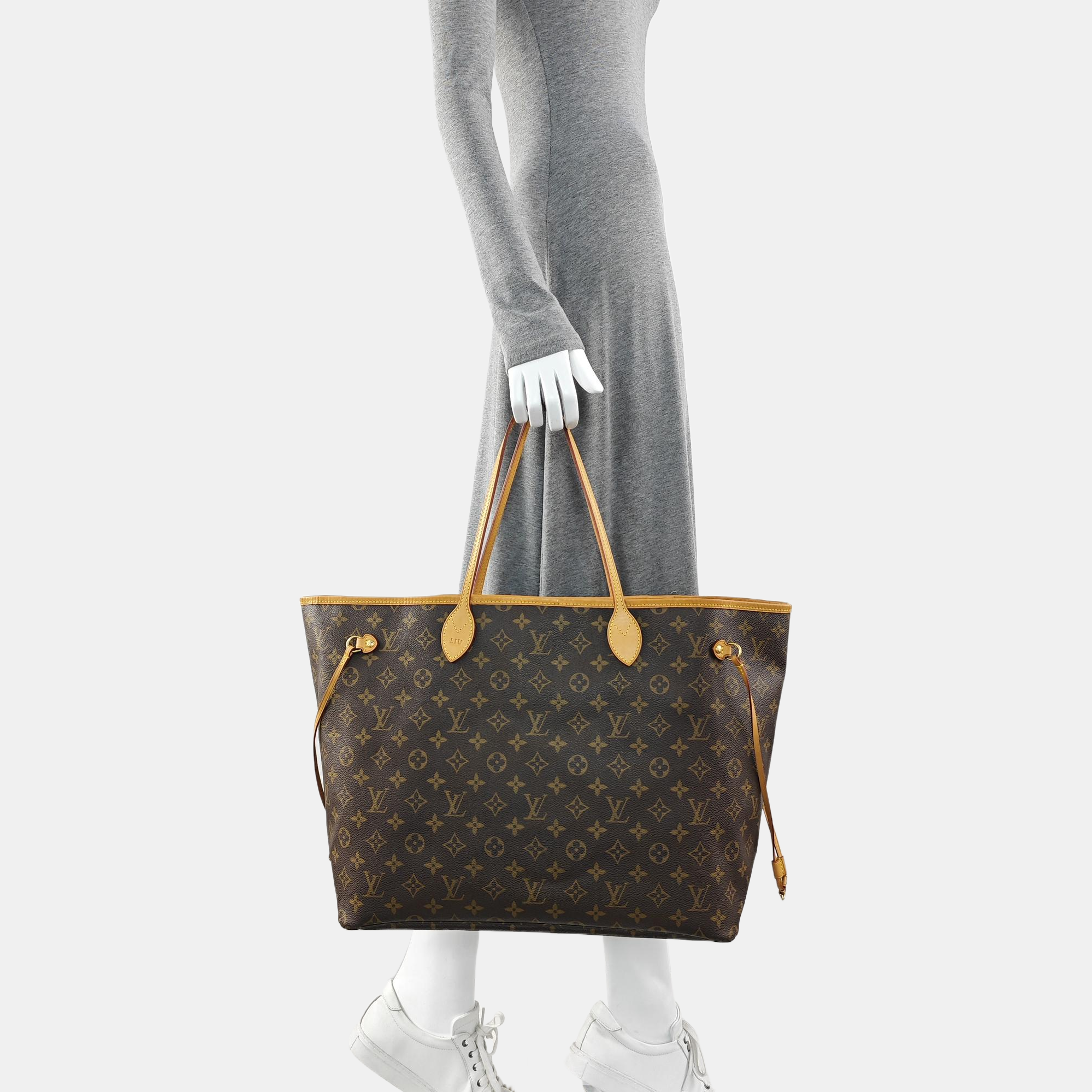 NEVERFULL GM Monogram Coated Canvas Brown