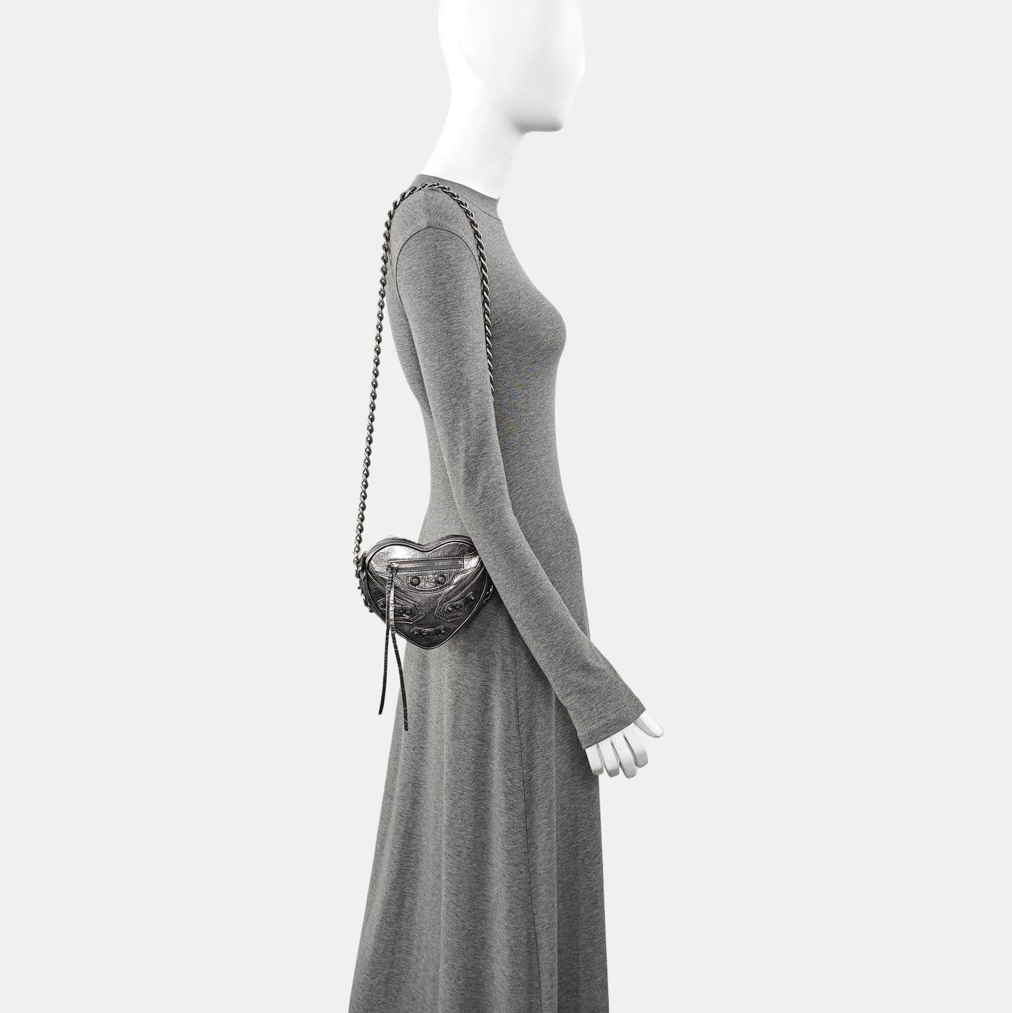 Le Cagole Mini Lambskin Silver