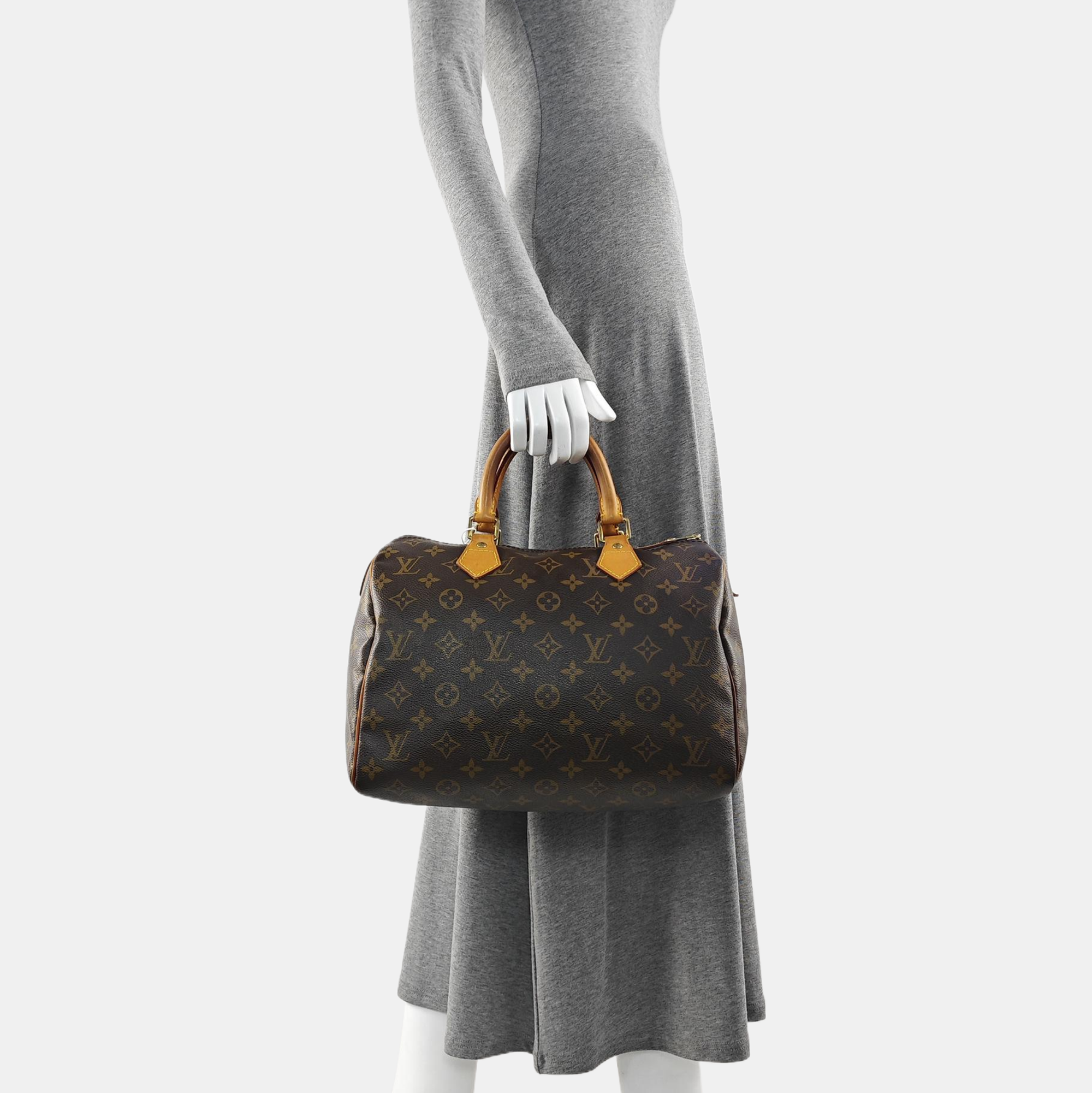 SPEEDY 30 Monogram Coated Canvas Brown