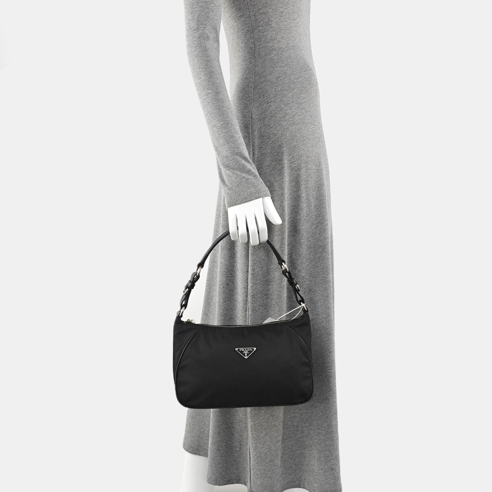 Nylon Top Handle Bag Black
