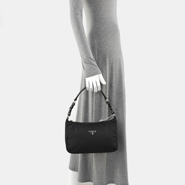 Nylon Top Handle Bag Black