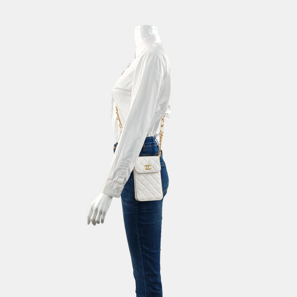 Quilted Lambskin White