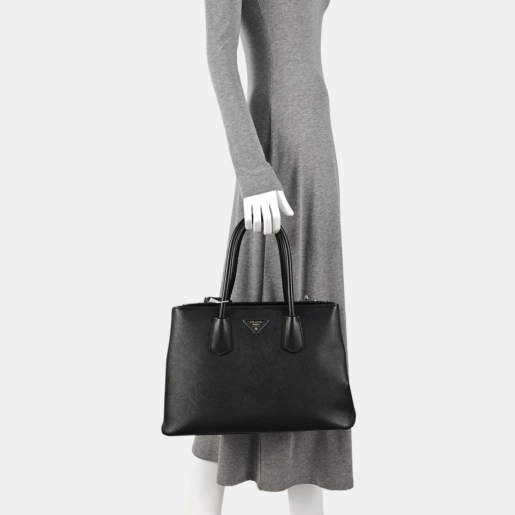 Twin Saffiano Calfskin Black