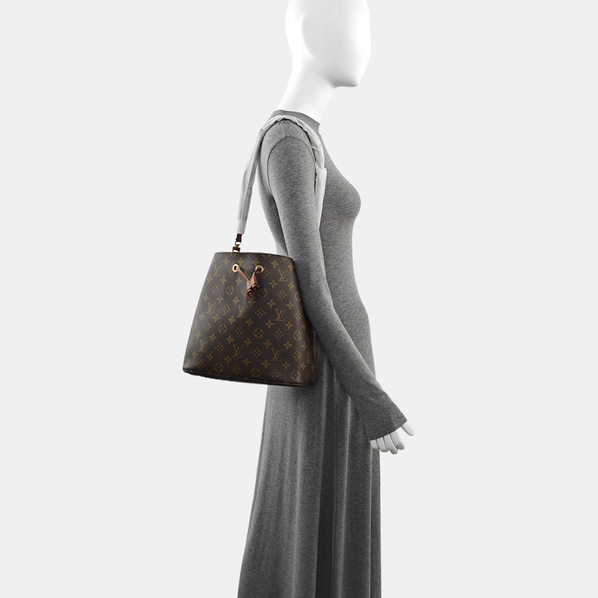 NÉONOÉ MM Monogram Coated Canvas Brown