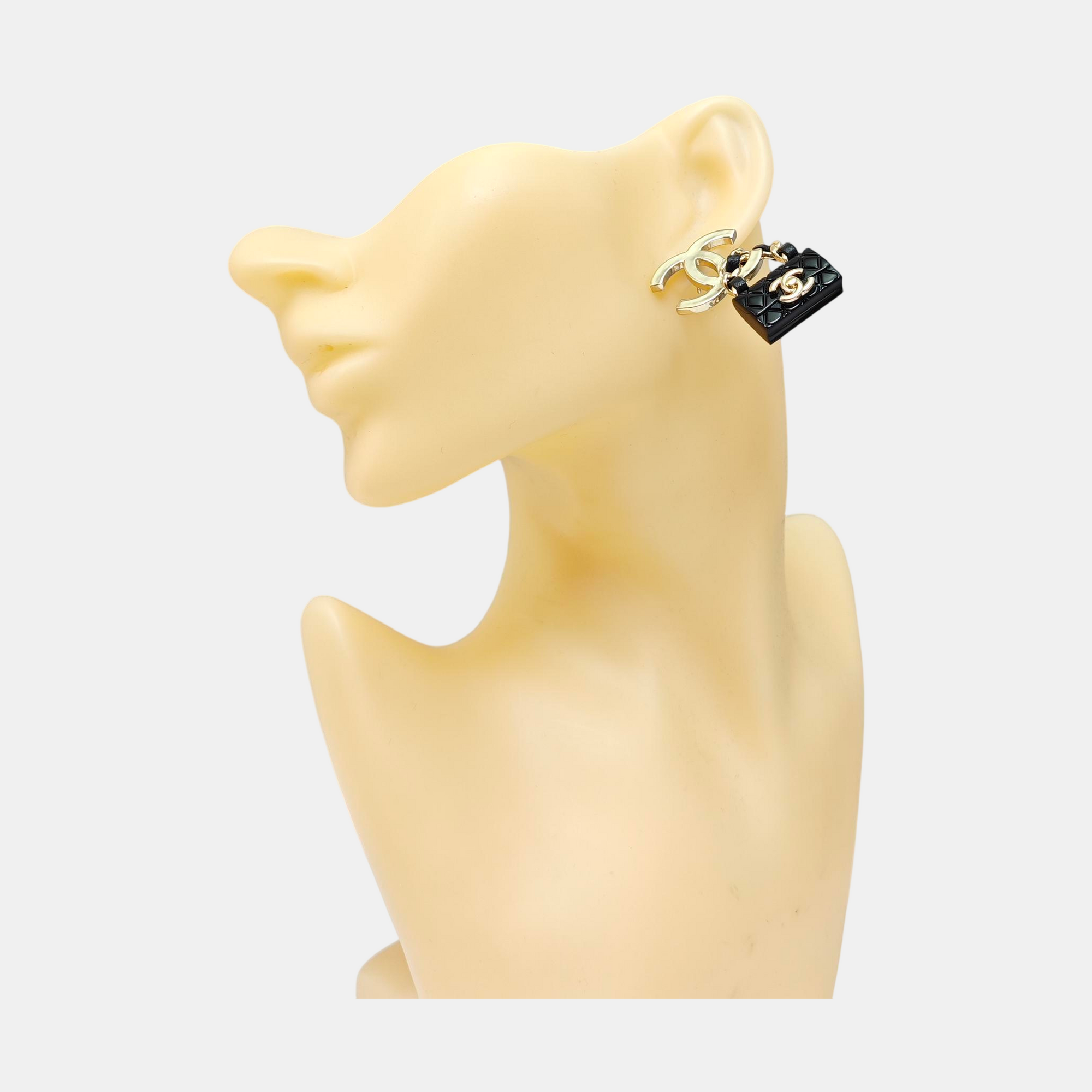 Metal Black Stud Earrings