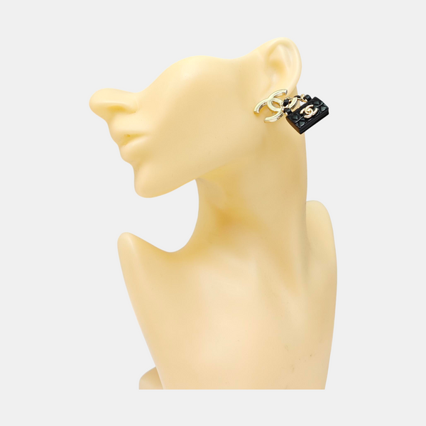 Metal Black Stud Earrings