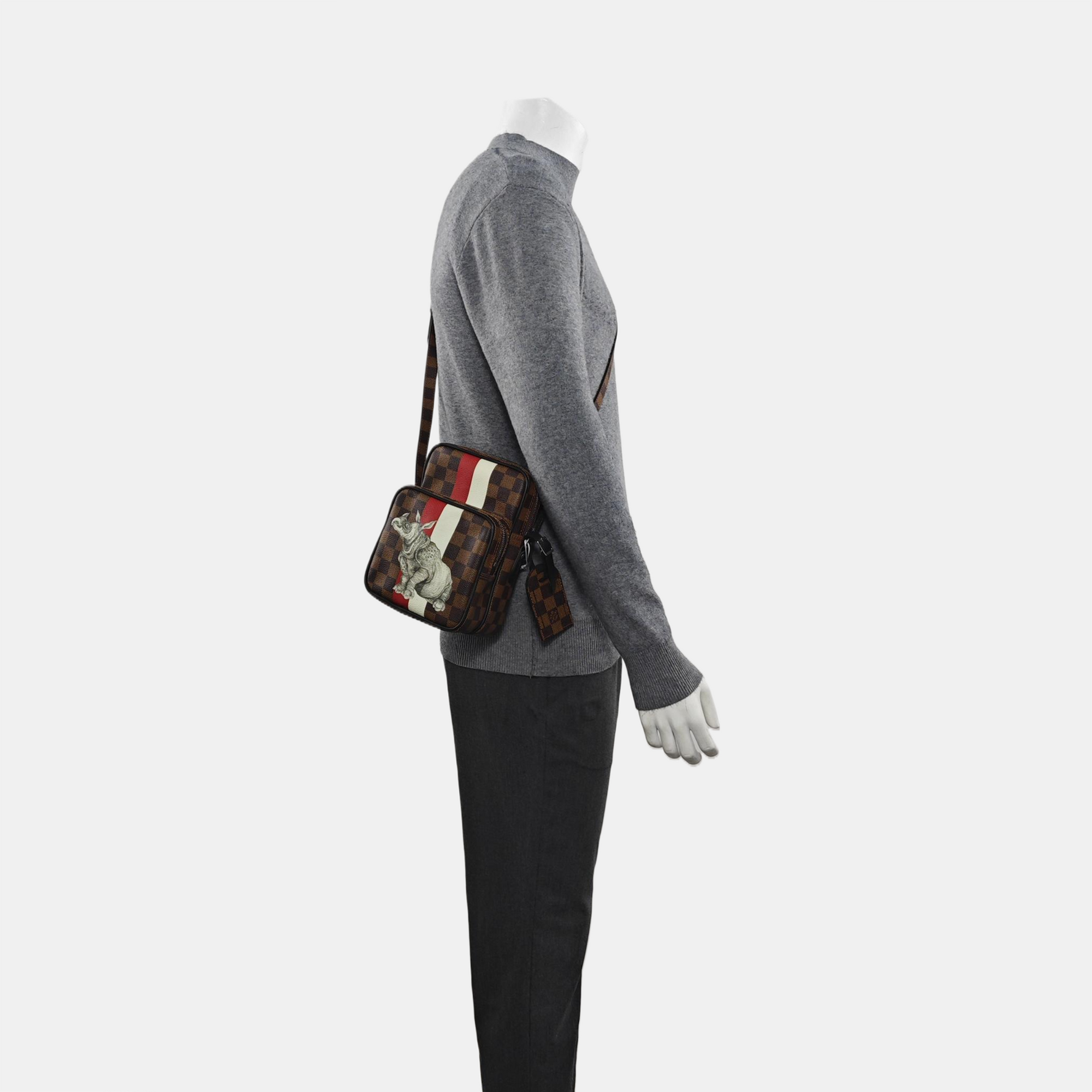 AMAZON Damier Ebene Coated Canvas Brown