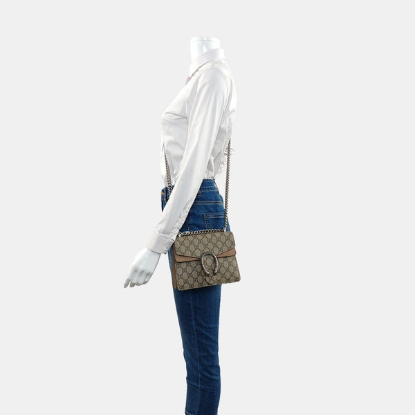 Dionysus Mini Monogram Coated Canvas Beige