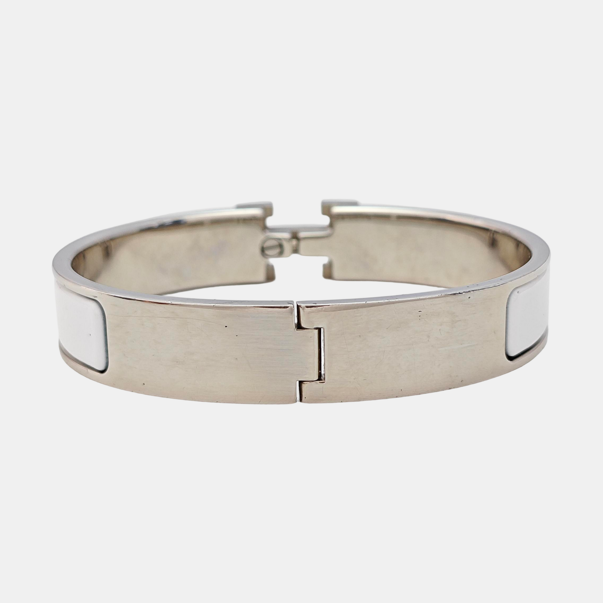 Clic H Metal Silver Bangle
