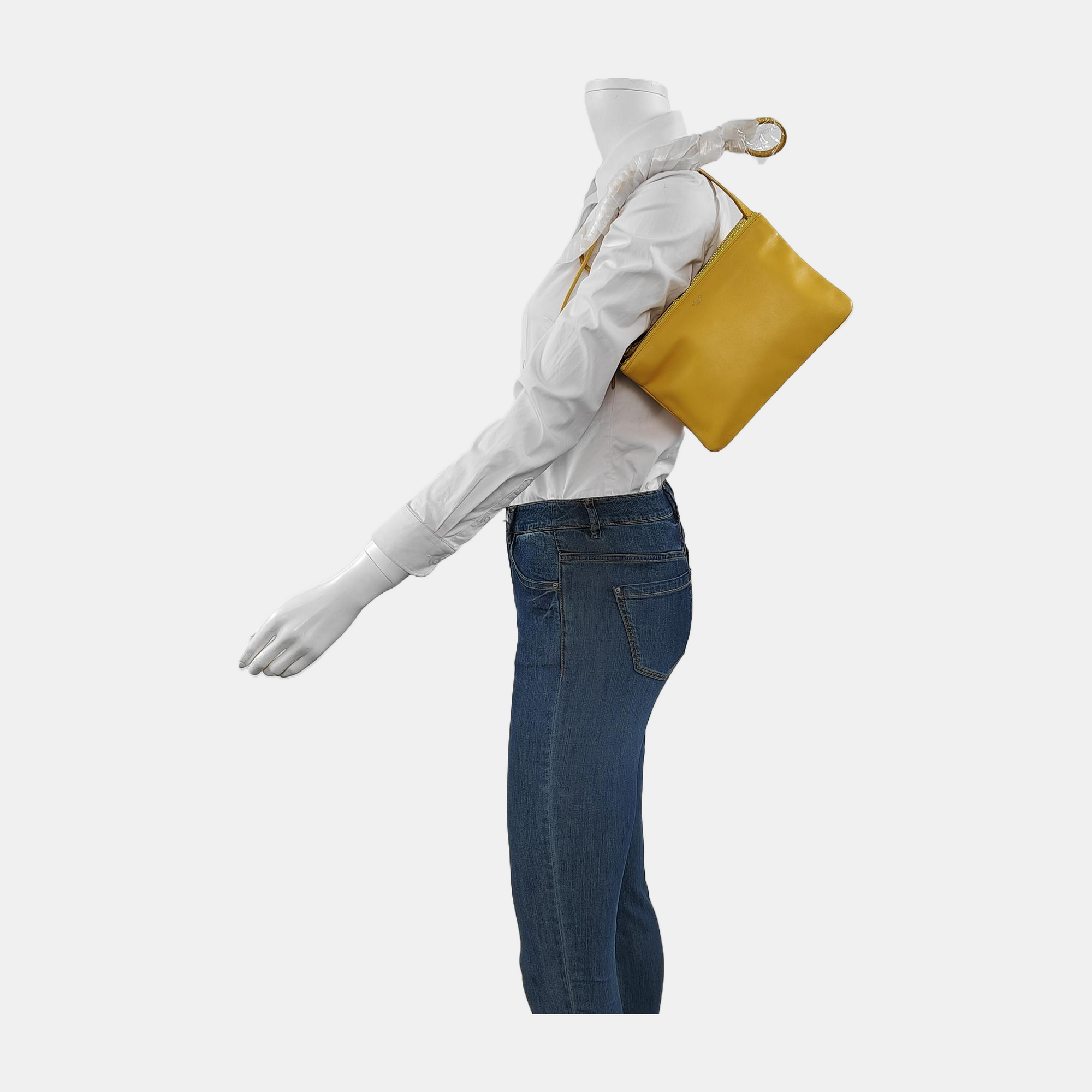 Authenticated pre-owned  TRIO Small Calfskin Yellow - Crossbody Bag at Looply
