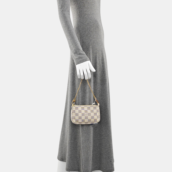Authenticated pre-owned  ACCESSOIRES Mini Coated Canvas White - Top Handle Bag at Looply