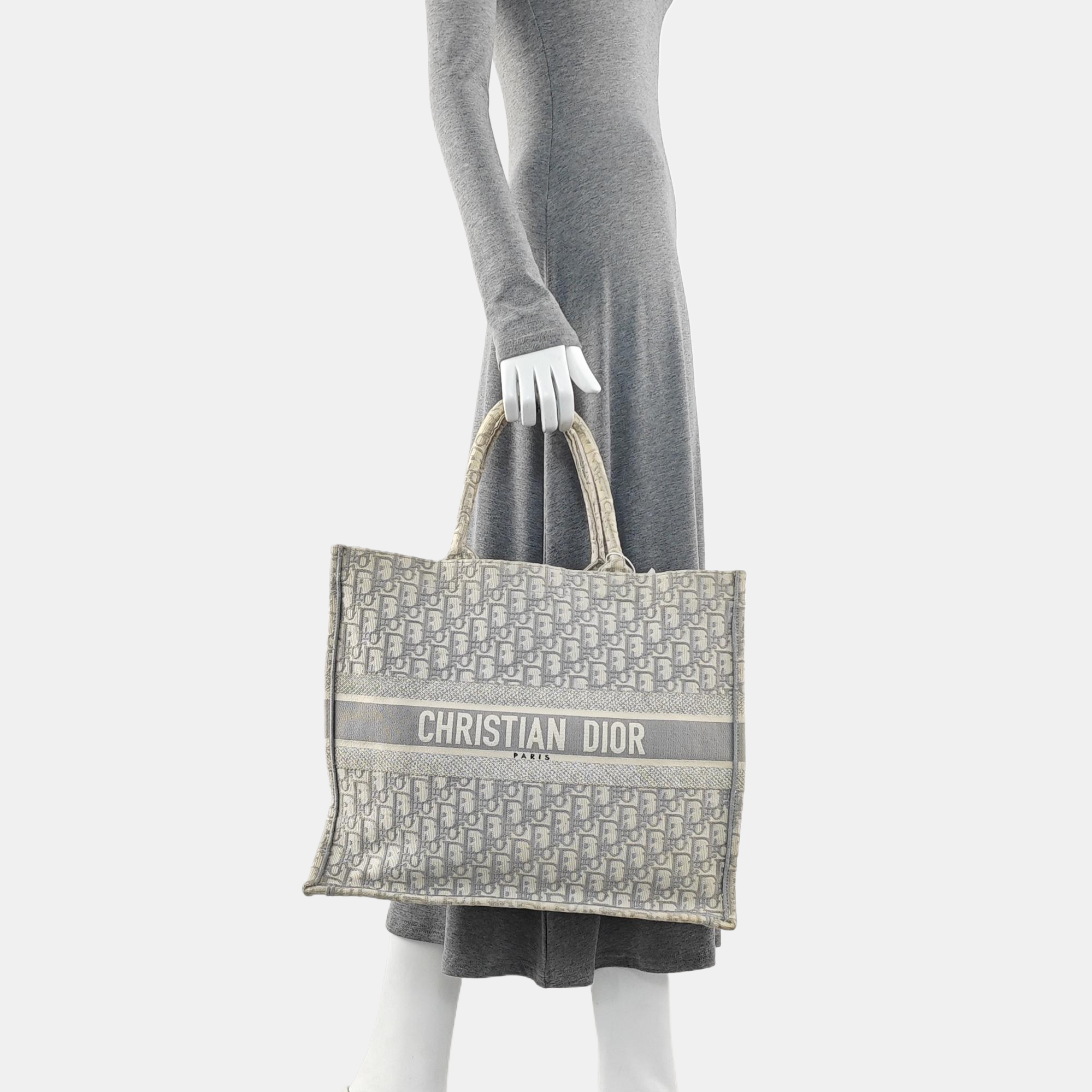 Book Tote Large Oblique Canvas Gray