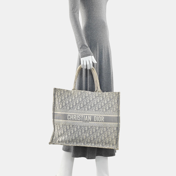 Book Tote Large Oblique Canvas Gray