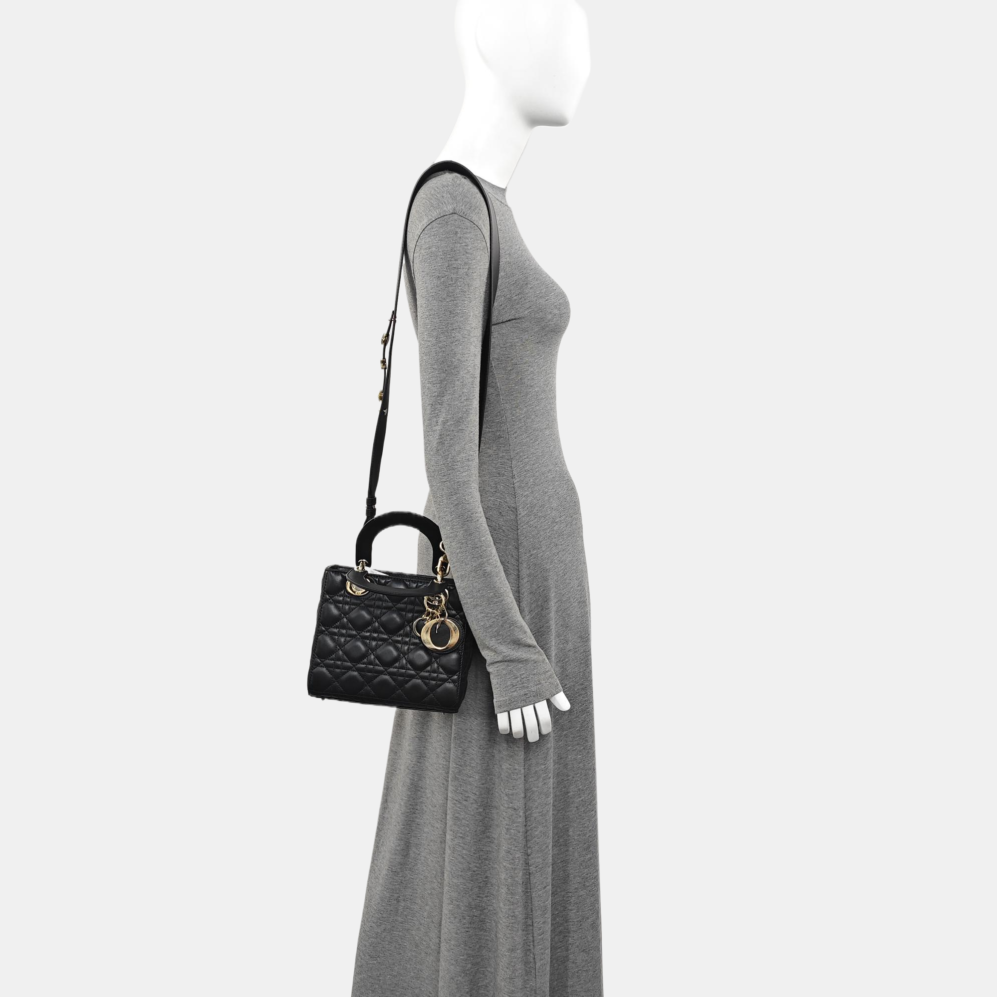 Lady Dior Small Cannage Lambskin Black