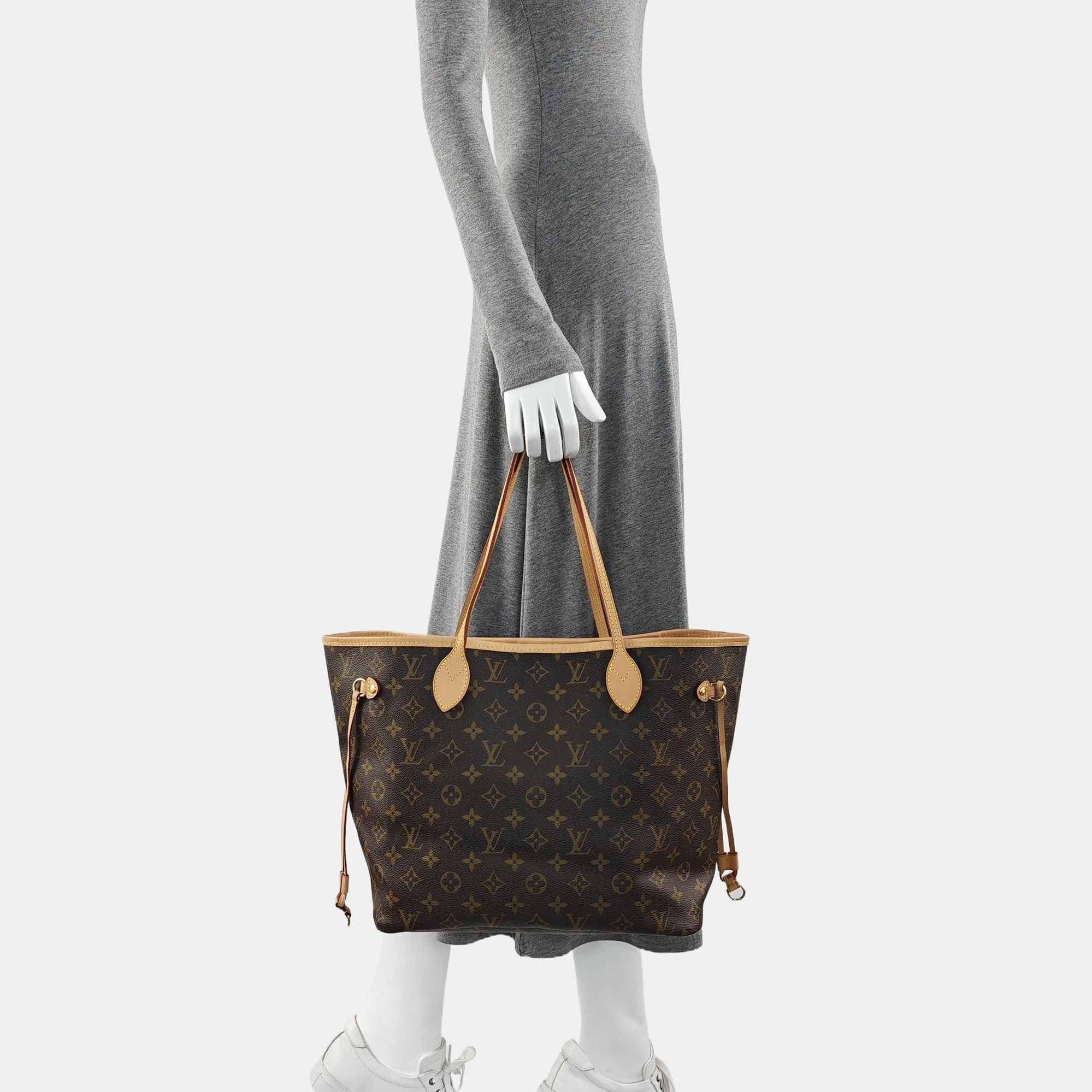 NEVERFULL MM Monogram Coated Canvas Brown