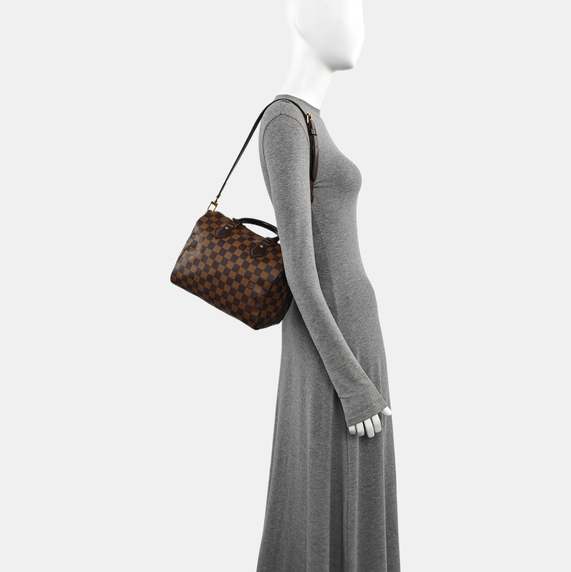 SPEEDY 25 Damier Ebene Coated Canvas Brown
