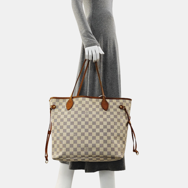 NEVERFULL MM Damier Azur Coated Canvas White