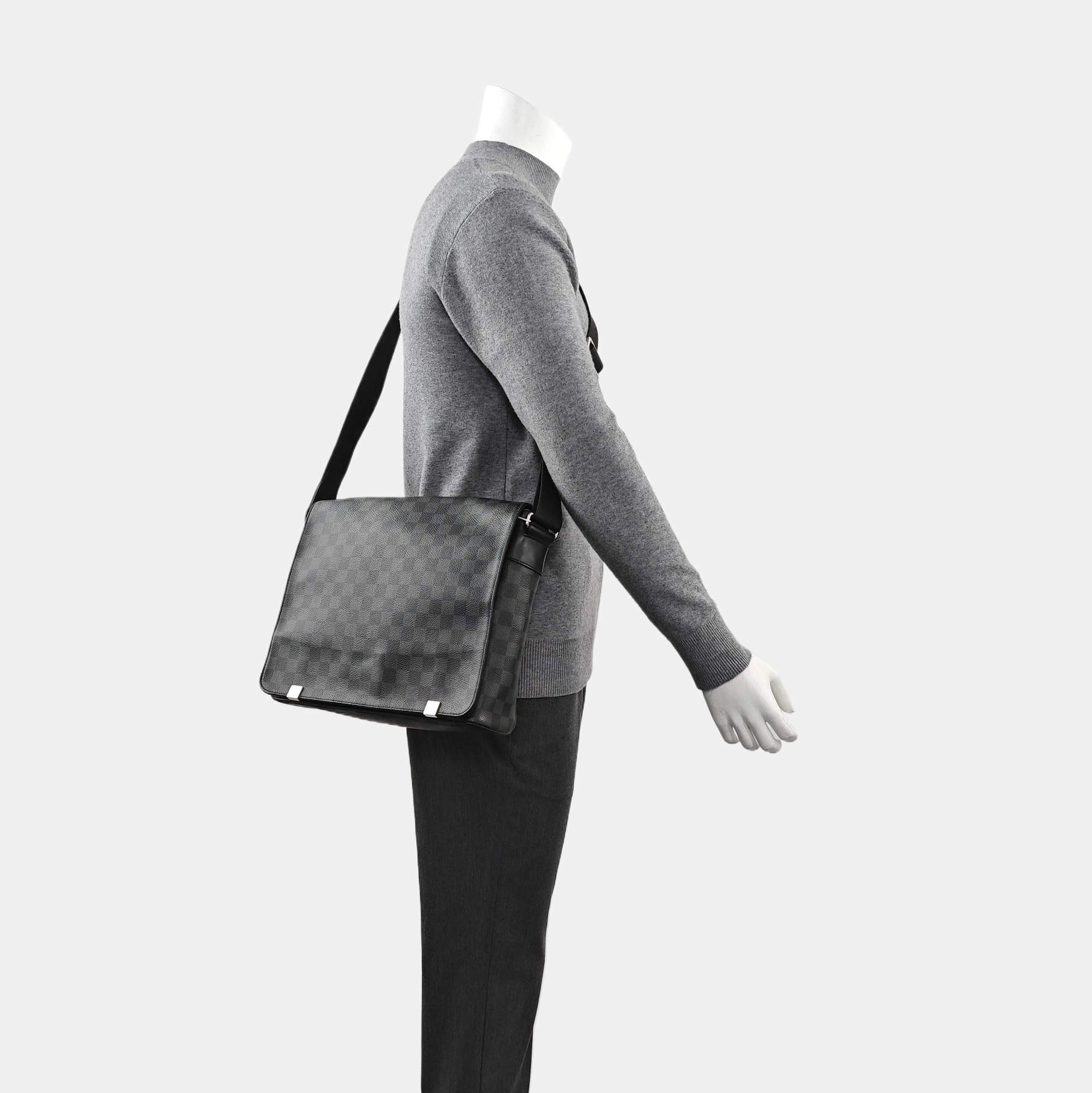 DISTRICT MM Damier Graphite Coated Canvas Gray