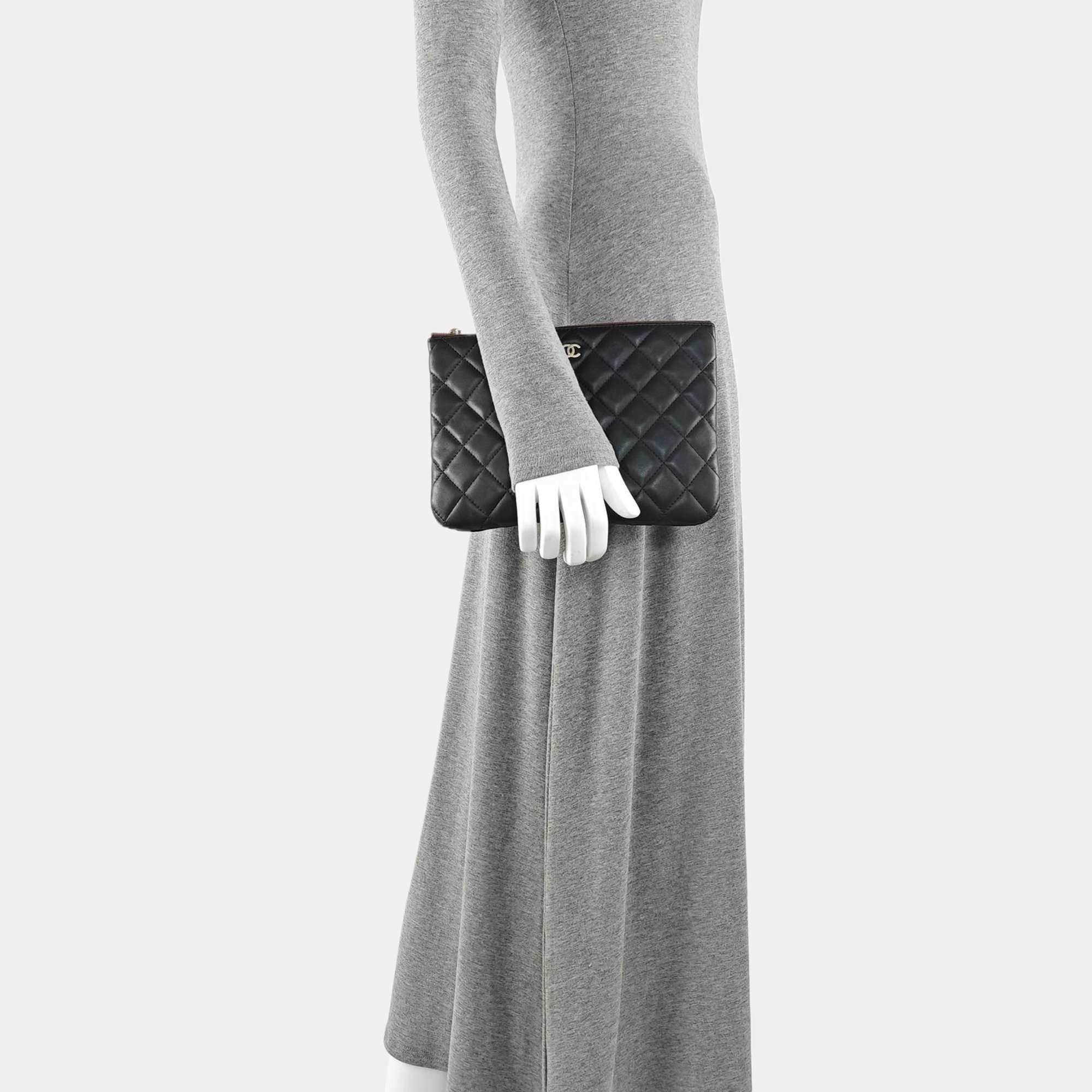 Quilted Calfskin Clutch Black